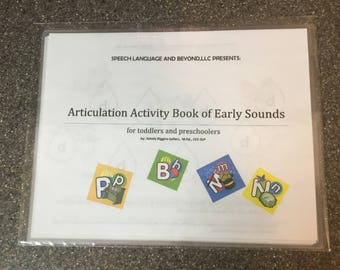 Articulation Activity Book of Early Sounds Assembled Speech Therapy Activity book for Toddlers and Preschoolers