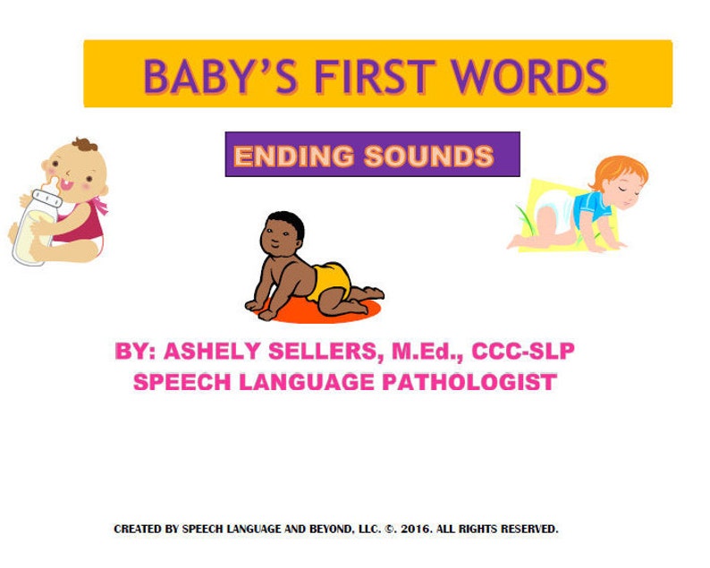 Baby S First Words Final Consonant Deletion Speech Etsy