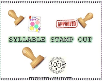 Syllable Stamp Out Multi-Syllable Word Phonological Skills Speech Therapy Activity Book With Ink Stampers for Toddlers and Preschoolers