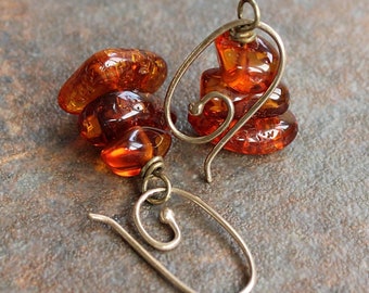 Amber earrings gift for her healing stone amber jewelry