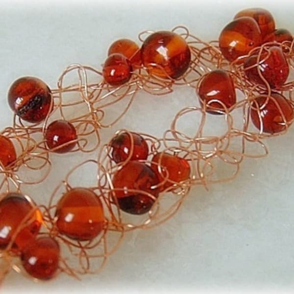 Set di gioielli in ambra collana e bracciale in ambra all'uncinetto, gioielli in ambra baltica, regalo per lei, set di gioielli con pietre preziose