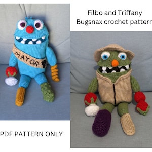Filbo crochet pattern - Bugsnax grumpus - plush with removable arms and legs