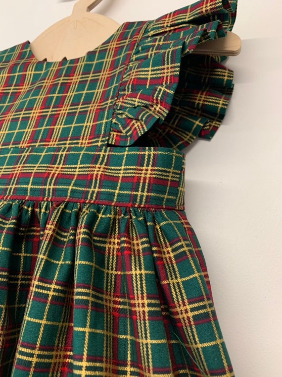 mustard tartan pinafore dress