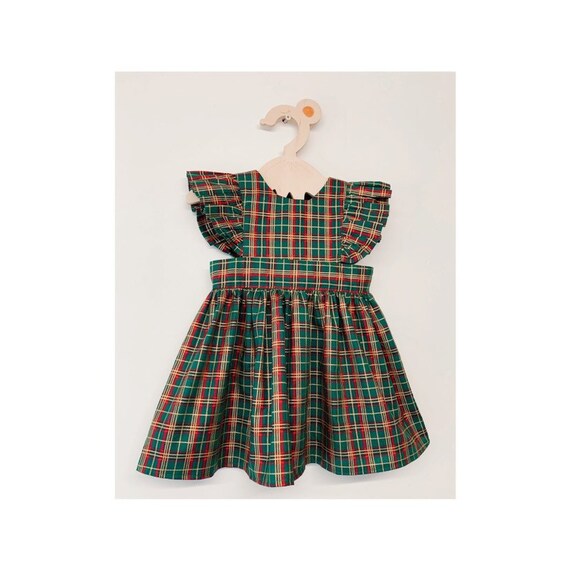 mustard tartan pinafore dress