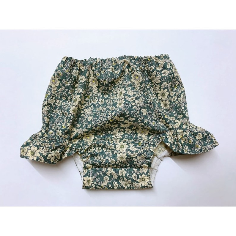 Ruffled Babies Bloomers Babies Toddlers Girls Frilly Leg Bloomers Sage Floral Babies Nappy Cover Baby Girls Birthday Outfit