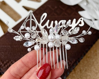 Crystal Wedding Hair Comb Silver, Bridal hair jewelry, magical fairy bride hair piece pearl rhinestones, diamante tiara for Bride