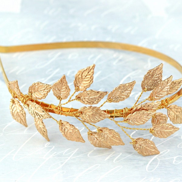 Golden Leaves Hair Piece, Bridal Hair Accessories, Wedding hair crown gold, bridal hair clip