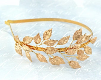 Golden Leaves Hair Piece, Bridal Hair Accessories, Wedding hair crown gold, bridal hair clip