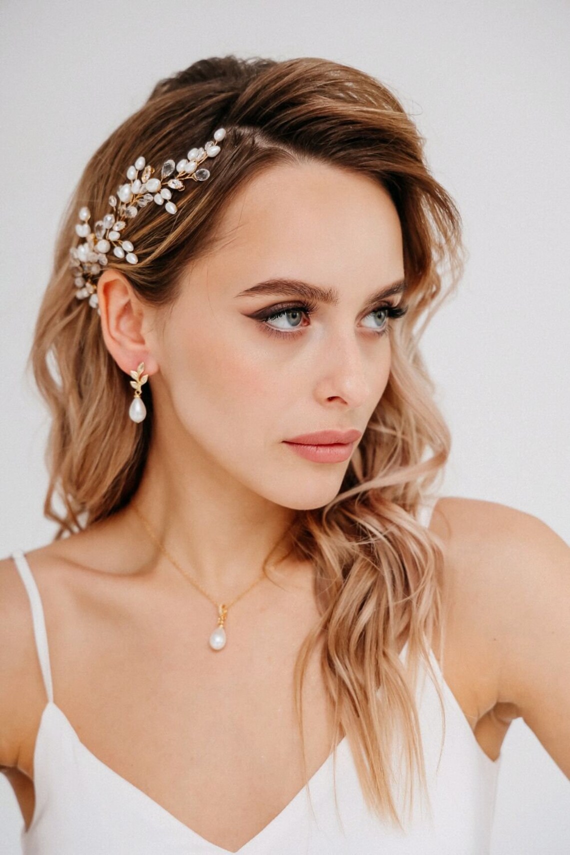 Wedding Hair Vine Gold Bridal Hair Accessories Freshwater Etsy