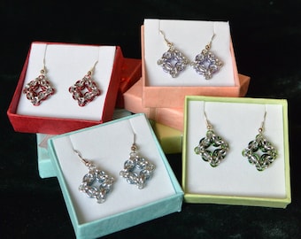 Chainmail Celtic Diamond Earrings