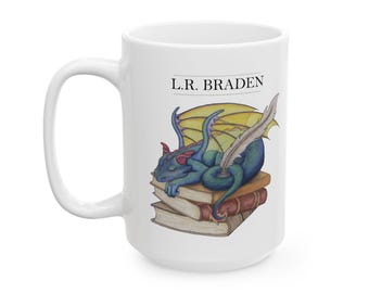 Book Dragon Ceramic Mug (15oz)