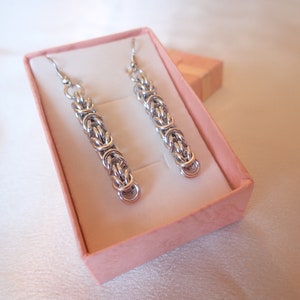 Long Byzantine Chainmail Earrings image 7