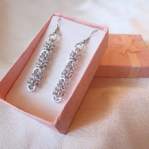 Long Byzantine Chainmail Earrings image 3