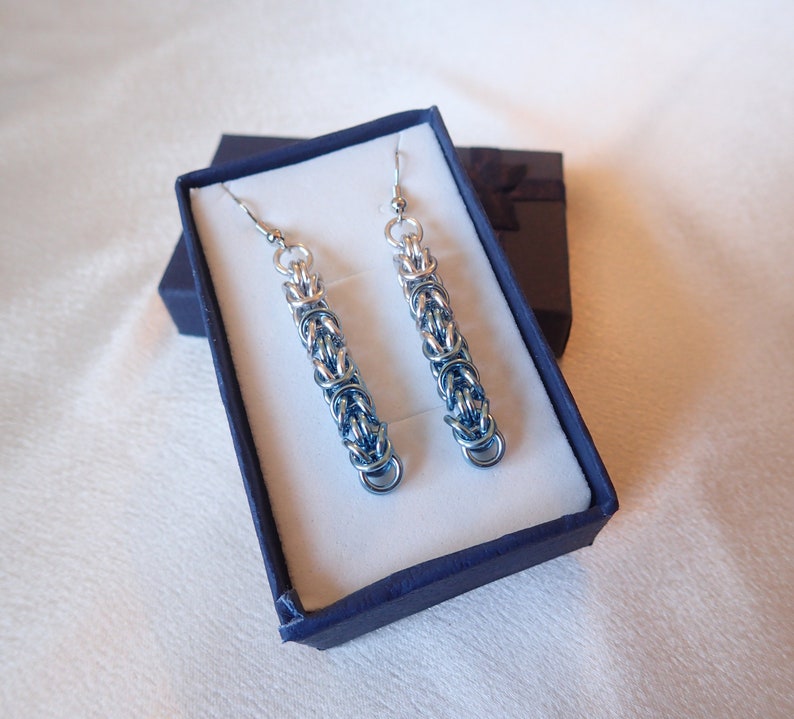 Long Byzantine Chainmail Earrings image 2