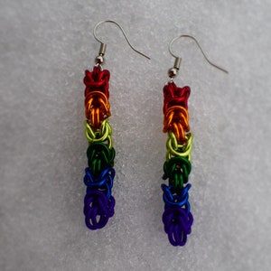 Long Byzantine Chainmail Earrings image 8