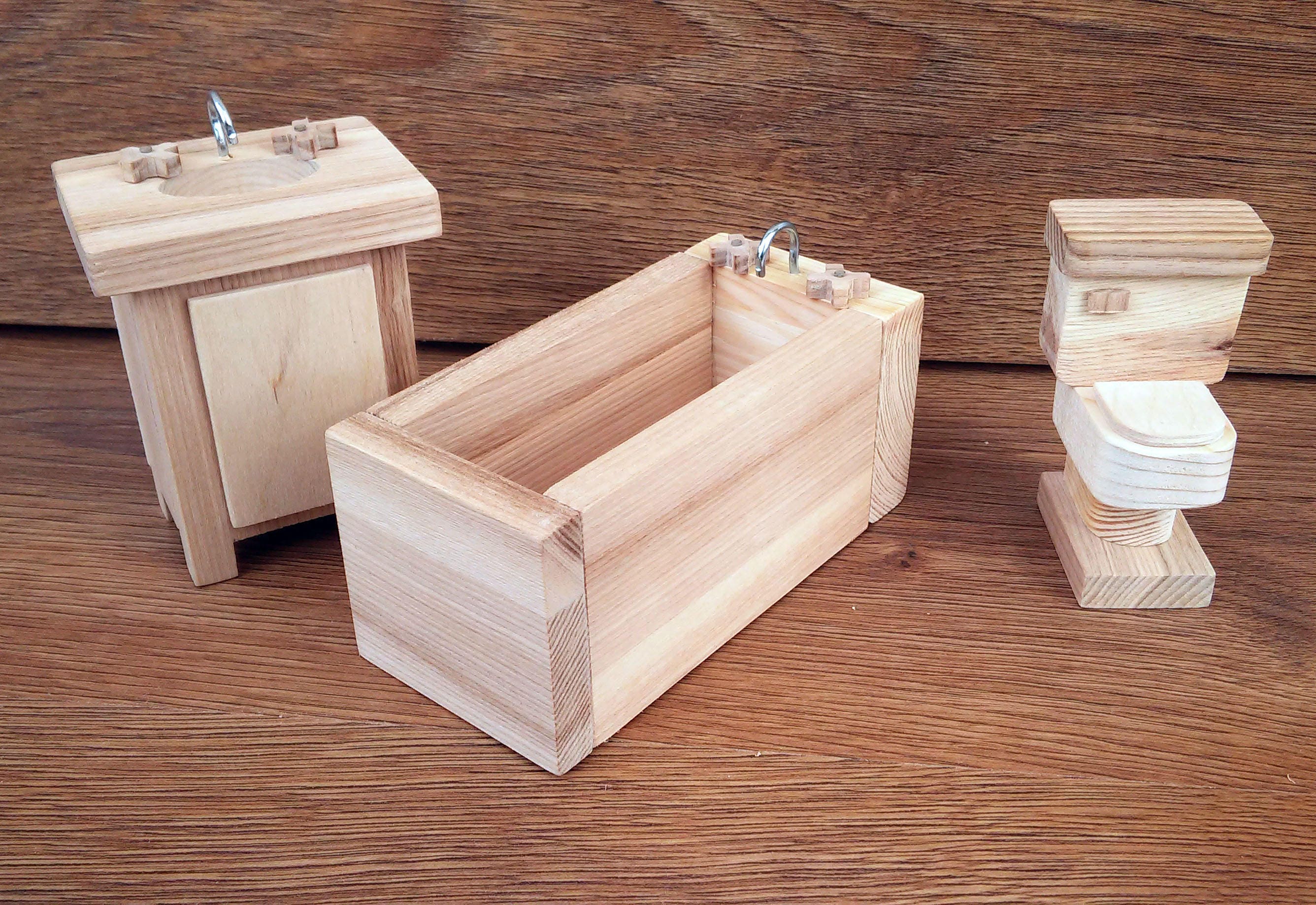 Handmade Wooden Doll House Furniture Bathroom furniture Kids Etsy