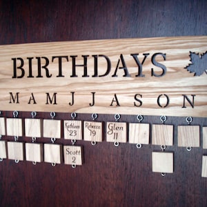 Wooden Family Birthday Board, Wooden Family Birthday Calendar, Family Celebration Sign, Family Anniversarys, Family Sign, Handmade