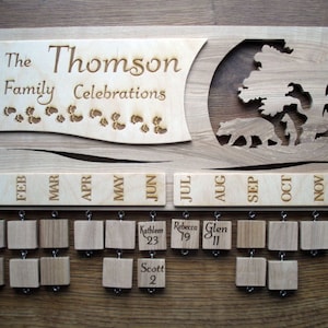 Personalised Wooden Family Birthday Board, Hand Crafted Family Birthday Calendar, Family Celebration Sign,  Anniversaries, Handmade Sign