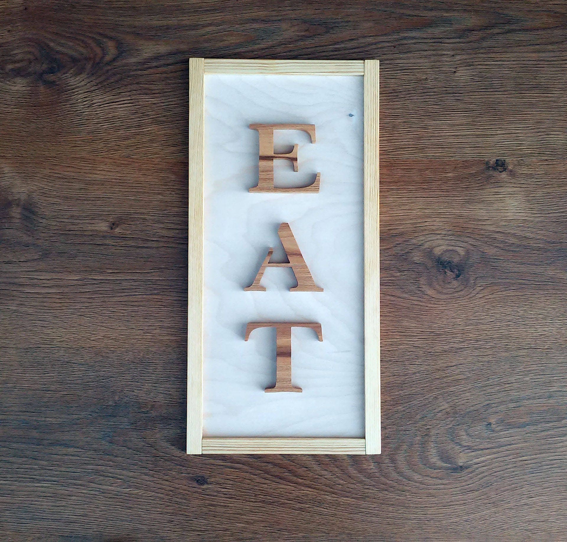16'' EAT Wall Hanging sign, Kitchen Wall decor, Bar and Restaurant Wall Art, horizontal or vertical
