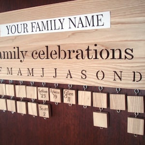 Personalised Wooden Family Birthday Board, Family Birthday Calendar, Family Celebration Sign, Family Anniversarys, Family Sign, Handmade