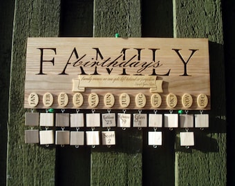 Holz Familie Geburtstag Board, handgefertigte Familie Geburtstagskalender, Familie Feier Zeichen, Familie Jubiläen, handgemachte Familie Zeichen