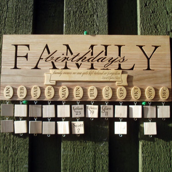 Wooden Family Birthday Board, Hand Crafted Family Birthday Calendar, Family Celebration Sign, Family Anniversaries, Handmade Family Sign