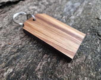 Wooden Rectangle Shape T018, Key Chain Wood Key Fob Laser Cut, You can personalize it with Numbers and Your House, Hotel, or any other Logo.