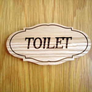 Señal de inodoro, Señal de puerta de inodoro, Señal de madera, Señal de baño de restaurante, Señal de artesanía, Decoración de inodoro de baño