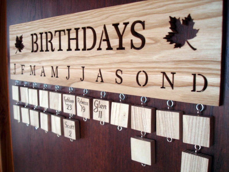 Wooden Family Birthday Board Wooden Family Birthday Calendar Etsy
