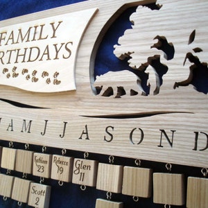 Wooden Family Birthday Board, Hand Crafted Family Birthday Calendar, Family Celebration Sign, Family Anniversaries, Handmade Family Sign