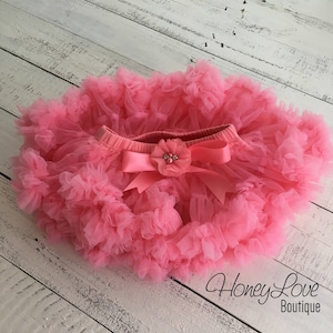 Coral Pink Pettiskirt, Baby Girl Tutu Skirt, Newborn Photo Prop, Toddler Tutu, 1st Birthday Tutu, Baby Shower Gift, Coral Ruffle Tutu Skirt