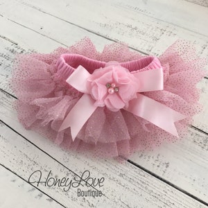 Pink and Gold Sparkle Tutu Skirt Bloomers, Gold Glitter Tutu, Baby Girl Tutu Skirt, 1st Birthday Tutu, Toddler Girl Tutu, Newborn Photo Prop
