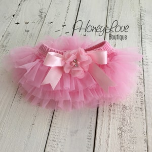 Pink Baby Girl Tutu Skirt Bloomers, Ruffle Diaper Cover, 1st Birthday Tutu, Toddler Tutu, Pink Tutu, Newborn Photo Prop, Baby Shower Gift