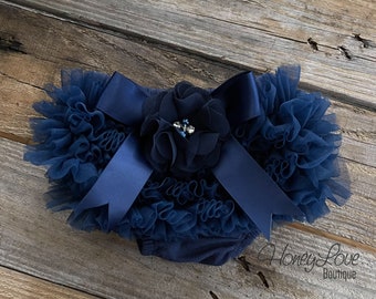 Navy Blue Bloomers, Baby Girl Diaper Cover, Navy Ruffle Bloomers, Ruffle Bum Diaper Cover with Ruffles, newborn toddler, Fall photo outfit