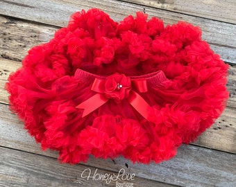 Valentine's Day Red Tutu Pettiskirt, Baby Tutu Skirt, Newborn Photo Prop, Special Occasion Dress, 1st Birthday Tutu Bloomer Baby Shower Gift