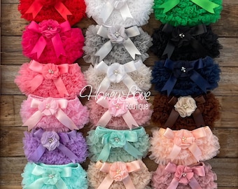 Baby Girls Frilly Bloomers Knickers Birthday Flower Diaper Cover Photo Prop Bow