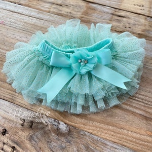 Aqua Mint Blau Gold Glitzer Tutu Rock Bloomer, Gold Glitzer Tutu, Baby Mädchen Tutu Rock, 1