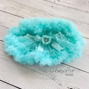 Aqua Mint Blue Pettiskirt, Baby Girl Tutu Skirt, Newborn Photo Prop, Toddler Tutu Bloomer, 1st Birthday Tutu, Baby Shower Gift, Aqua Tutu