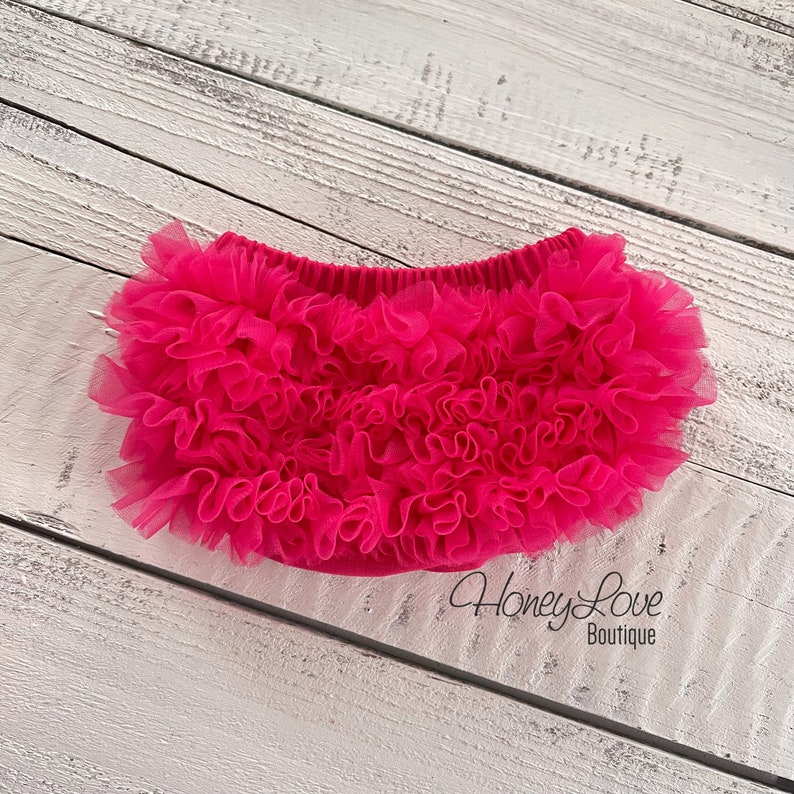 Watermelon Pink Baby Girl Ruffle Bloomers, Ruffle Diaper Cover, Newborn ...