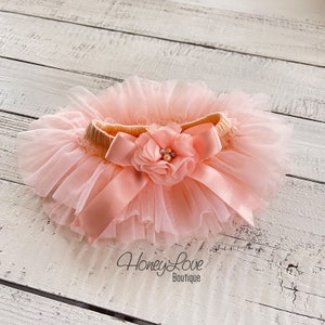 Peach Baby Girl Tutu Skirt Bloomers, Ruffle Diaper Cover, 1st Birthday Tutu, Toddler Tutu, Peach Tutu, Newborn Photo Prop, Baby Shower Gift