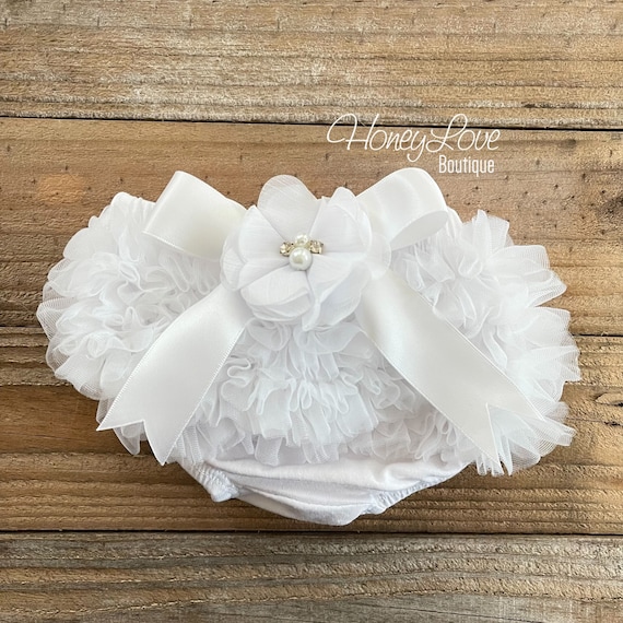 ホワイトブルマー、女の子用おむつカバー、フリルブルマー、フリル付き