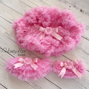 Pink Baby Girl Tutu Skirt Bloomers, Ruffle Diaper Cover, Pettiskirt, Newborn Baby Shower Gift, Toddler Tutu, Light Pink Baby Girl Outfit