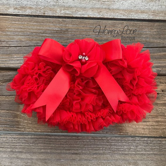 Red Bloomers Baby Girl Diaper Cover Ruffle Bloomers Ruffle Etsy