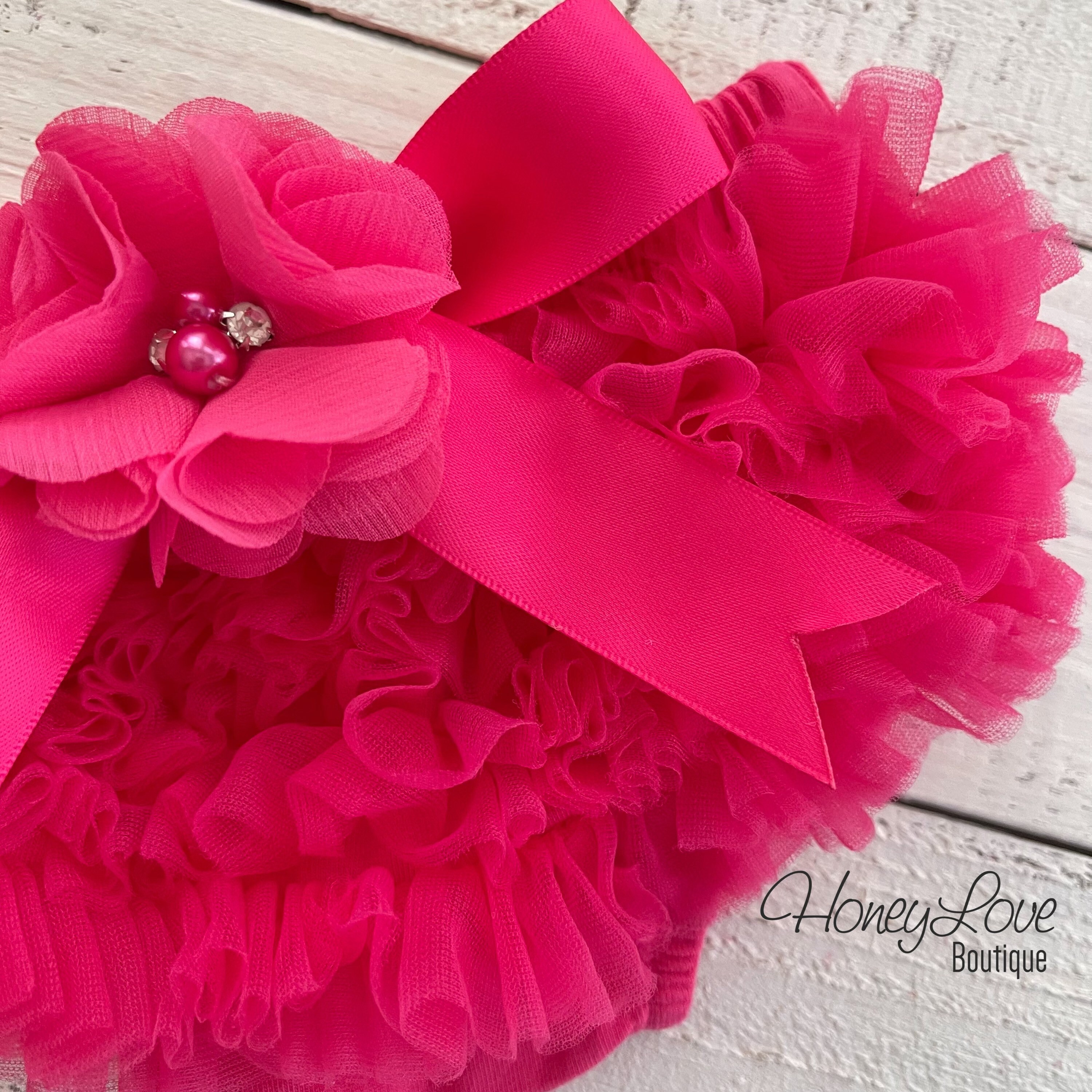 Watermelon Pink Baby Girl Ruffle Bloomers, Ruffle Diaper Cover, Newborn ...