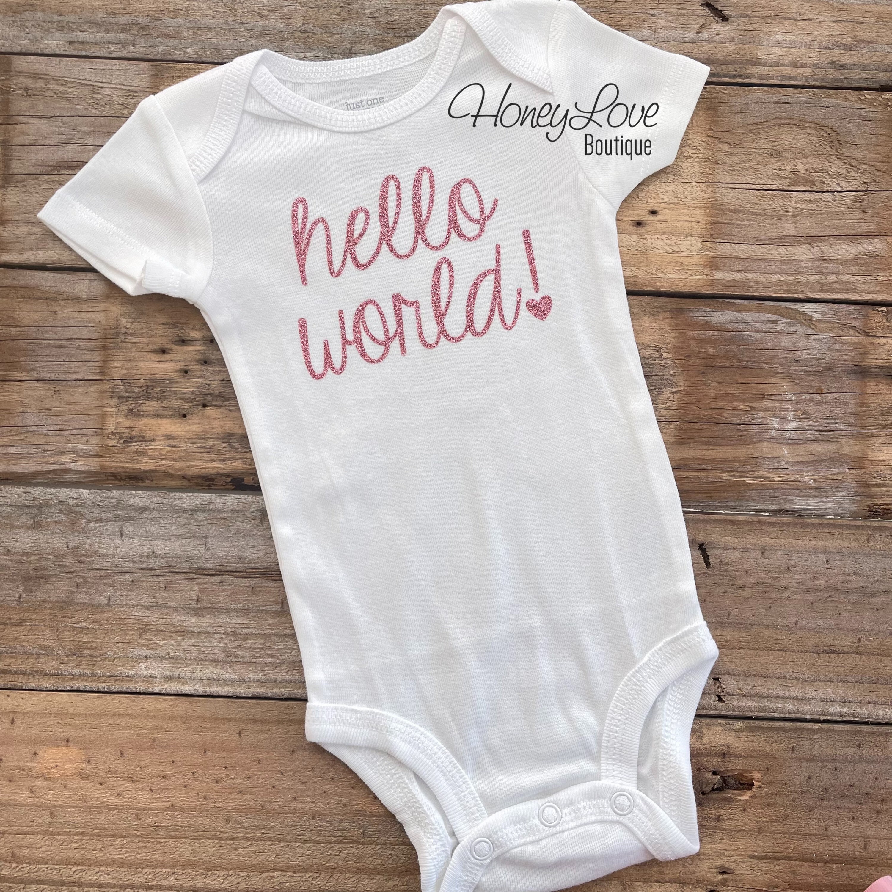 Hello World Newborn Girl Outfit, Baby Girl Coming Home Hospital Outfit ...