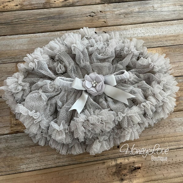 Gray Sparkle Tutu, Silver Glitter Pettiskirt Tutu, Baby Girl Tutu, 1st Birthday Toddler Tutu Skirt, Newborn Photo Prop, Baby Shower Gift