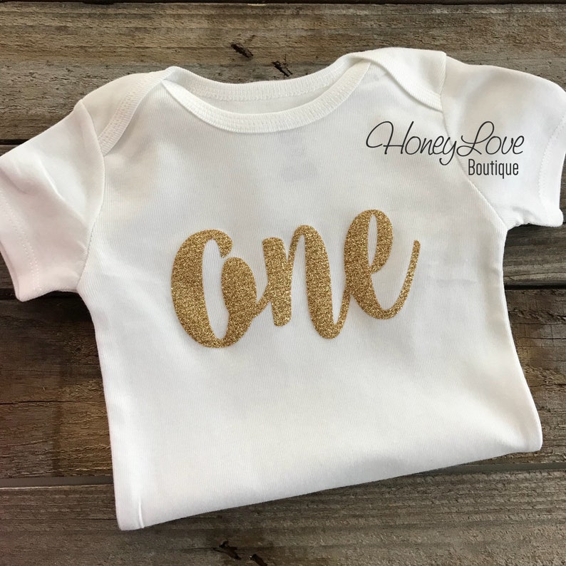 One 1st Birthday Party Outfit One Number 1 GOLD or SILVER - Etsy