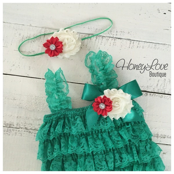 Green Lace Romper Etsy