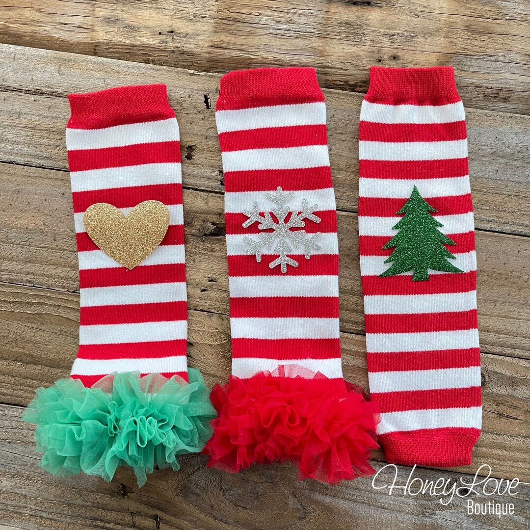Christmas Leg Warmers Ruffle Leg Warmers Red and White Etsy