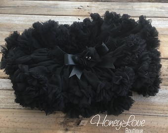 Black Pettiskirt Bloomer, Black Tutu Skirt, Toddler Tutu, Baby Girl Special Occasion Dress, Newborn Photo Prop, Baby Shower Gift, Baby Tutu